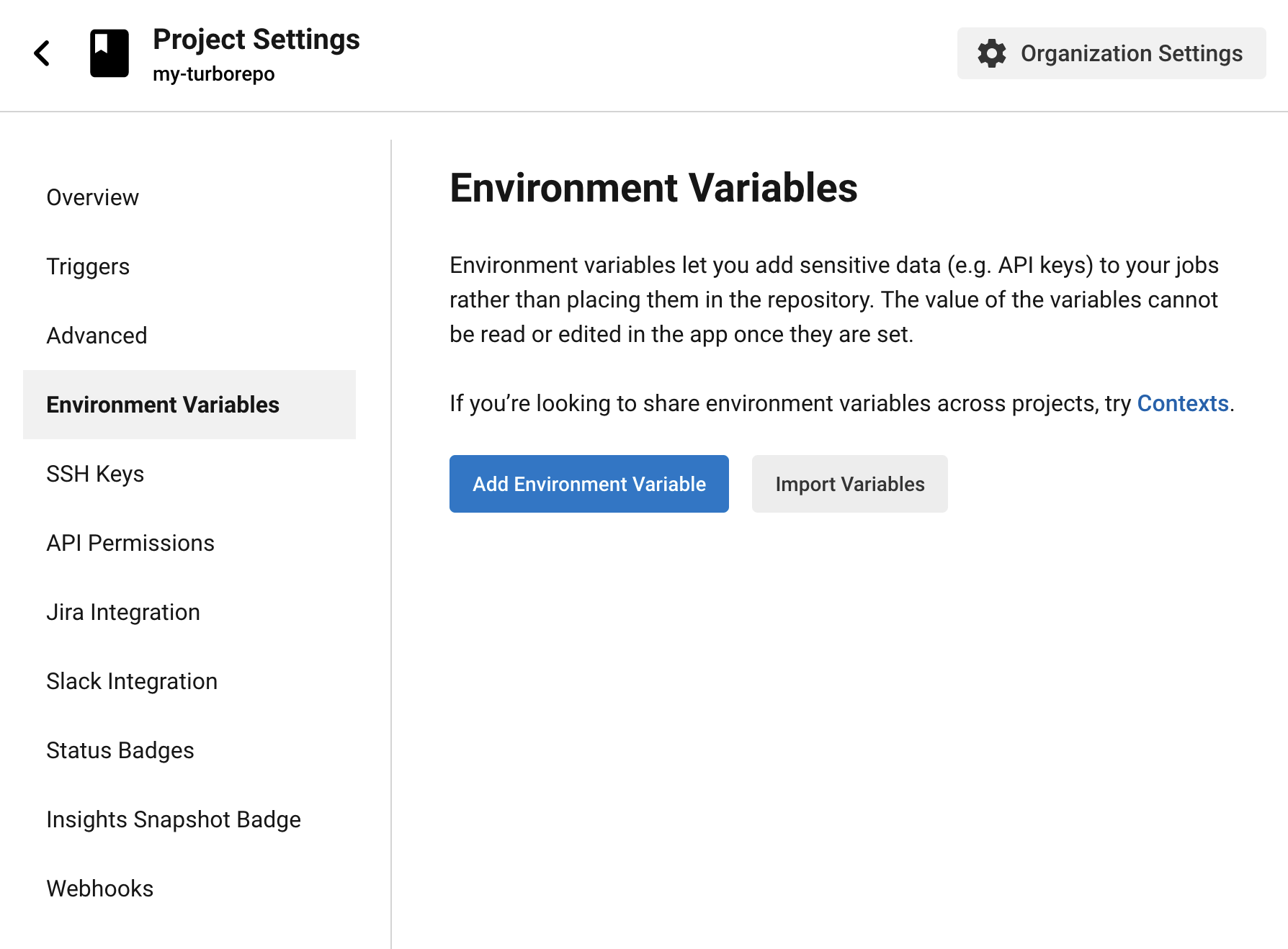 CircleCI Environment Variables