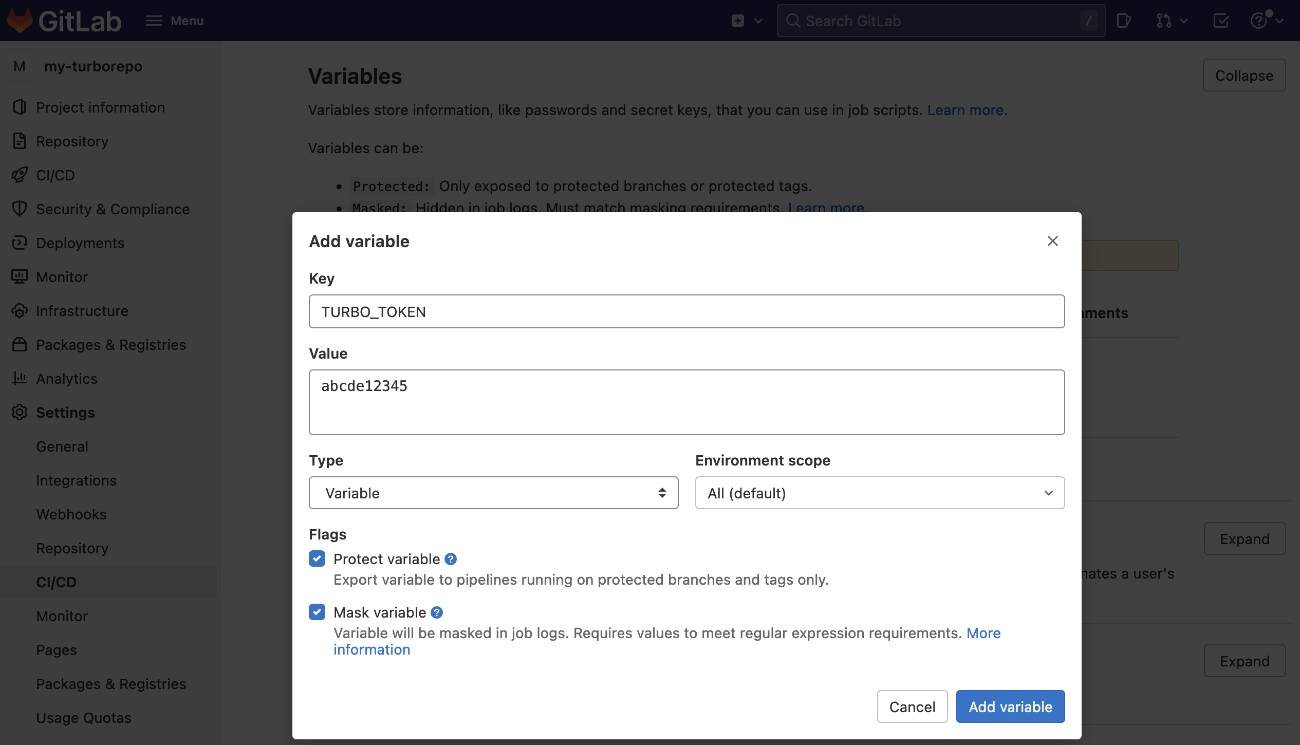 GitLab CI Create Variable