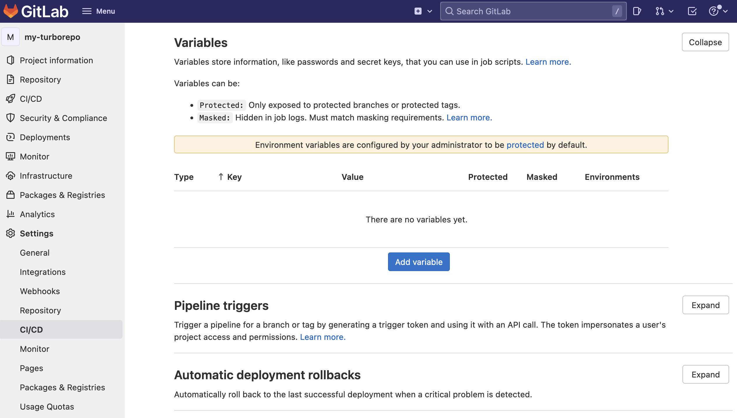 GitLab CI Variables